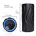 Zyllion Rechargeable Vibrating Foam Roller with 4 Speeds - Cordless Electric Deep Tissue Massager for Muscle Pain Relief, Black/Blue, ZMA-22
