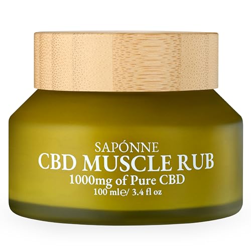 Hemp Muscle Rub Balm – Muscle Relief Cream for Sore Muscles & Joints, Cooling Recovery for Back, Neck & Shoulders with Menthol & Essential Oils, UK Handmade, 100ml