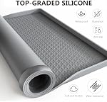 Lave-linge et housses de sécheuse pour le dessus 54" x 27.5" laveuse la laveuse en silicone Protecteur tapis en caoutchouc non-dérapant imperméable Couverture pour la cuisine de la salle de lavage, gris