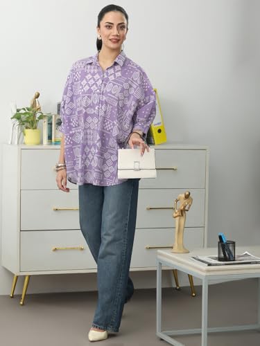 Image of Gerua By Libas Printed Cotton Blend Casual Shirt Suit