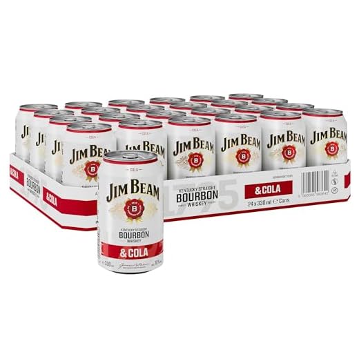 Jim Beam Bourbon & Cola Dose | Kentucky Straight Bourbon Whiskey mit Cola | eine perfekte Mischung | 10% Vol., Einweg, 24 x 330ml