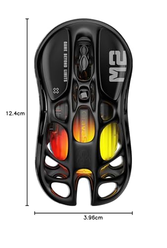 Mouse da gioco Mercury M2 - Mouse da gioco per computer MMO con sensore ottico da 26.000 DPI - Design leggero e scavato da 78 g - 5 pulsanti programmabili - 5 modalità RGB - Nero invisibile - Mouse gaming - Immagine 8