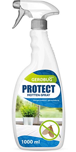 Preisvergleich Produktbild Gerobug Mottenspray 1000 ml Protect - Einfache Mottenbekämpfung für Lebensmittelmotten & Kleidermotten - Mottenschutz für Kleiderschrank, Schrank, Wohnung, Kleider, Teppich & Küche geeignet