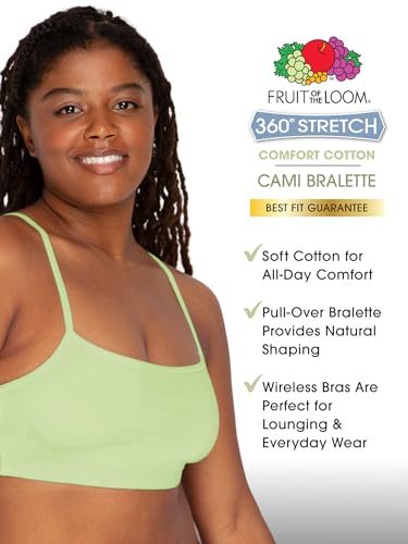 Image of Fruit of the Loom Women's Spaghetti Strap Cotton Sports Bra - All-Day Comfort & Easy Movement