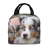 Lunch Box for Women Men Insulated Lunch Bag Australian Shepherd Lunch Tote Bag Reusable Lunchbox for Work Office