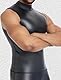 Ausing Kurzarm Leder für Herren Kunstleder Slim Fit Ärmellos Latex T-Shirt Top mit Halb Kragen Shirts Muskeltop Party-Outfit Wetlook Tanzparty Kostüm Rave Party Schwarz S