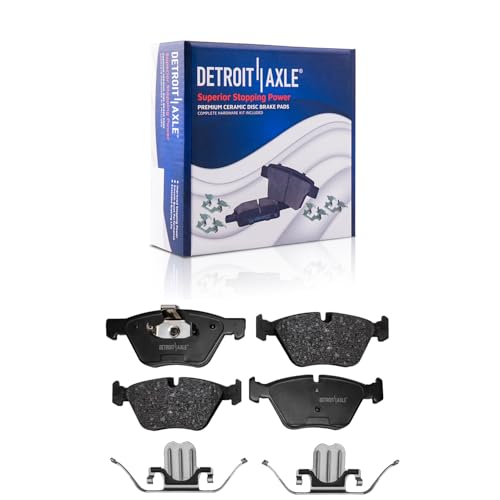 Image of Detroit Axle - Brake Kit for 2007 BMW 328i Wagon 328xi, Drilled & Slotted Disc Brake Rotors Ceramic Brakes Pads w /Hardware Front & Rear Replacement [11.81 inch Front Rotors]