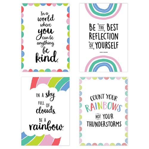 Creative Teaching Press Rainbow Doodles 4-Poster Pack (Rainbow Doodles) Classroom Decor
