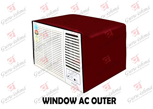 Image of Waterproof Polyester Window AC Cover 1.5 Ton - Indoor & Outdoor Combo Set with Elastic fit | All-Weather Dustproof UV & Scratch Protection, Durable Secure Fit-(Maroon)