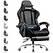 Produktbild GTPLAYER Gaming Stuhl Bürostuhl Massage Gaming Sessel Ergonomischer Gamer Stuhl mit Fußstütze, Kopfstütze Massage-Lendenkissen, Gepolstert Gaming Chair, Drehsessel, schwarz