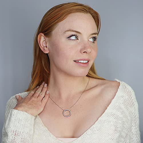 3/4 Carat Diamond Circle Of Life Round Pendant Necklace In 14K White Gold (I1-I2, Cttw) With 18 Inch Chain Spring Ring By Diamond Wish #TOP1