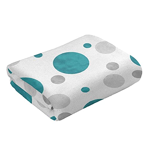 Covasa Polka Dot Hand Towels For Bathroom Set Of 2 Blue Aqua Teal Gray Polka Dots Pattern Abstract Circles Classic Contemporary Design Soft Absorbent Kitchen Towels Face Towel For Gym Spa,15.7"X27.5" #TOP1