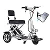 JHKGY Scooters De Mobilité Électrique pour Adultes – Scooter De Mobilité Électrique Pliant À 3 Roues – Scooter Électrique Portatif Léger,Gants De Protection Solaire Gratuits