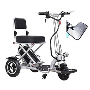 JHKGY Scooters De Mobilité Électrique pour Adultes – Scooter De Mobilité Électrique Pliant À 3 Roues – Scooter Électrique Portatif Léger,Gants De Protection Solaire Gratuits