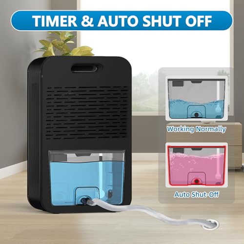 Dehumidifiers (980 sq.ft),118OZ Dehumidifier for Basement,Dehumidifier for Bedroom With Drain Hose,Defrost function,Sleep Mode,Timing Setting, Dehumidifier for Bathroom,Garage,RV,Closet（black） - Thumbnail 4