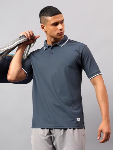 Image of Vector X Adults Mens Sports Wear Polyester Half Sleeves All Day Wear tee Shirt Polo T Shirt Detailing with Contrast Color Tipping on Sleeves & Collar for Casual Wear Regular Fit Tshirts