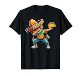 Tacos Cinco De Mayo Boys Dabbing Poncho Sombrero Fiesta T-Shirt