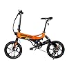 Swagtron Swagcycle EB-7 Elite Plus Folding Electric Bike with Removable Battery, Orange/Black, 16" Wheels, 7-Speed #3