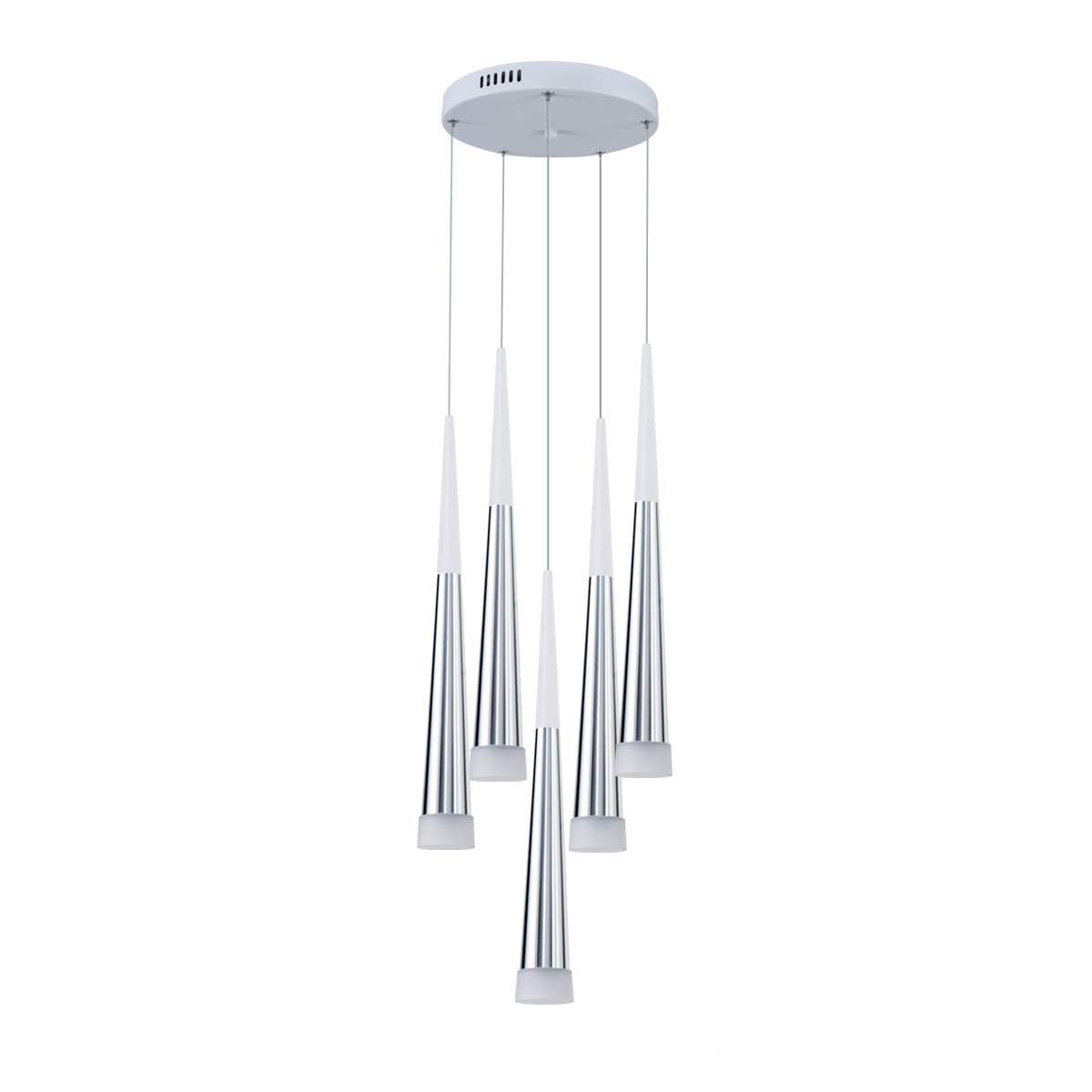 Lampe suspendue en acrylique lustre plafond 5 têtes anti éblouissement