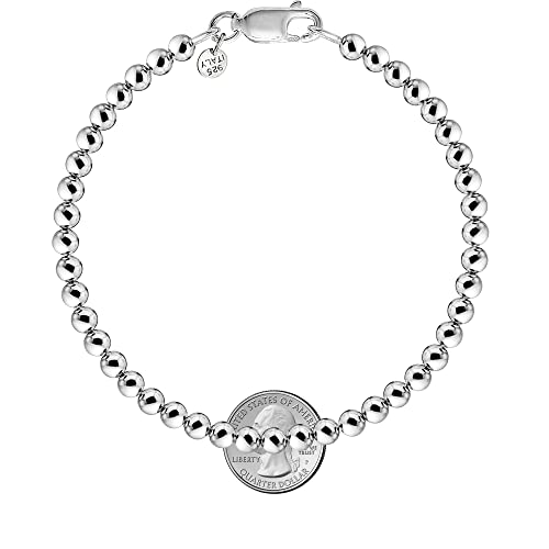 Savlano 925 Sterling Silver 7Mm Handmade Bead Ball Strand Chain Bracelet For Women thumb #2