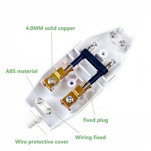 Eurokupplung 4 Stücke Schuko Kupplung, Kupplung 250V/2,5A Eurokupplung Flach Europäische Kopplung Euroflachkupplung Schuko Kupplung Flach Schuko Buchse mit Zugentlastung(Weiß)