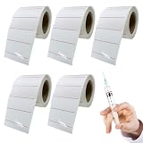 Dosierungsetiketten Spritze Linie Aufkleber 1,5" x 0,5", Hellrot Markierung Indikator Aufkleber für Veterinärpharmazie Klinik, 500 Stück pro Rolle (5 Rollen)