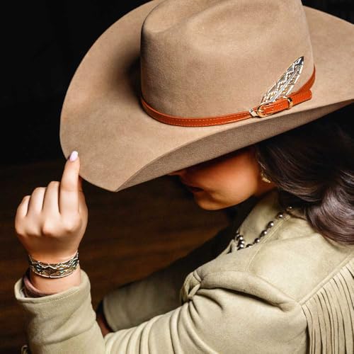Image of Montana Silversmiths Hand Painted Western Lifestyle Cowboy Hat Band Feather