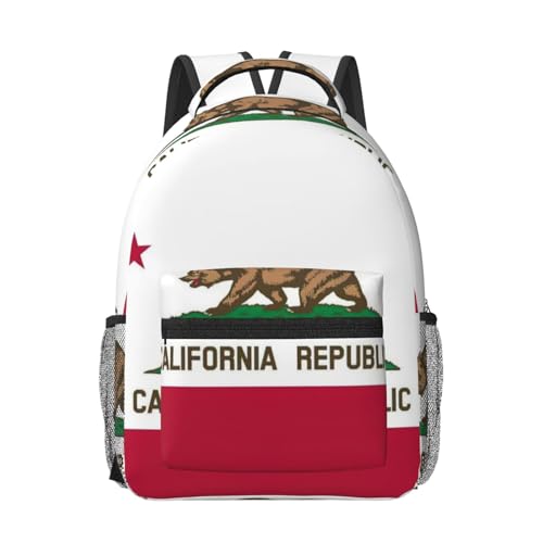 Sac à dos pour ordinateur portable imprimé Californie voyage noir
