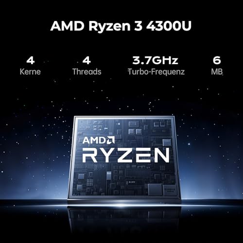 15.6" FHD Laptop, A-MD Ryzen 4300U Processor (Up to 3.7 GHz), 16GB DDR4 RAM, 512GB SSD, WiFi 5, Bluetooth 5.0, 5000mAh Battery - Ideal for Office and Studies - Afbeelding 3