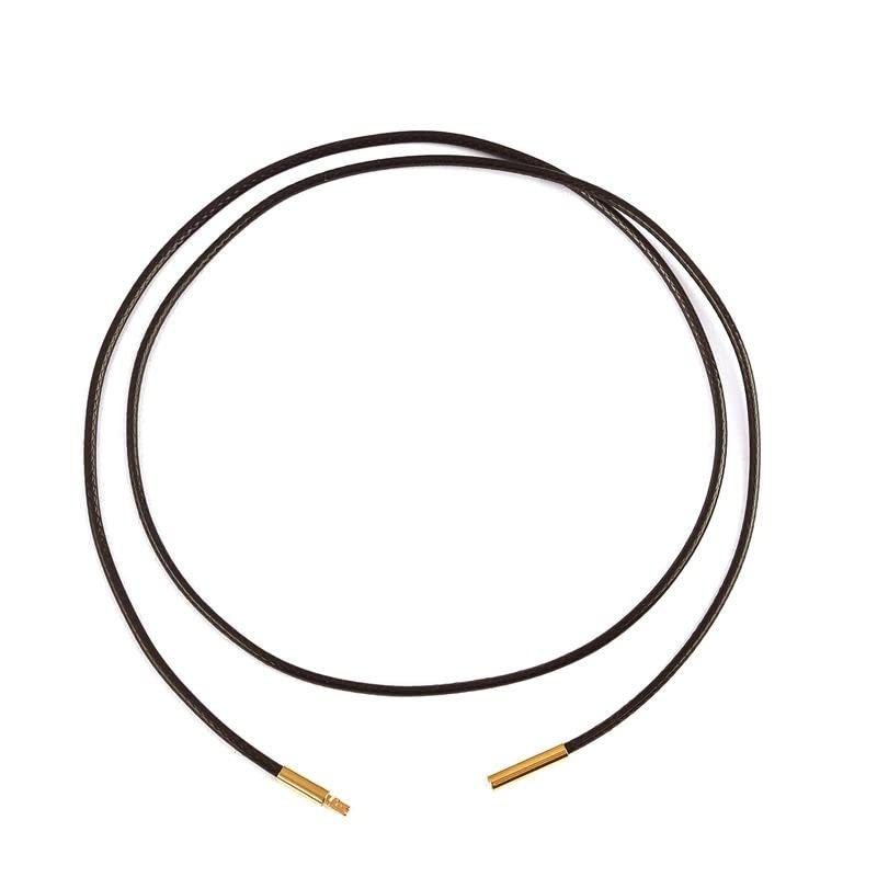 Chaîne en cuir robuste 45 cm fermoir acier inoxydable sans nickel