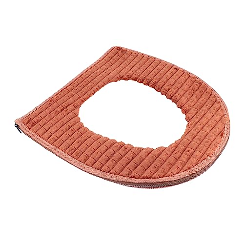 Cabilock Fleece Toilet Seat Cover Padded Washable Reusable Seat Pad Zipper for Home Use