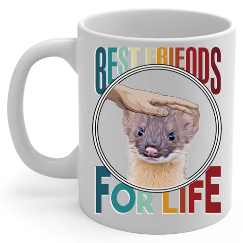 Lovesout Weasel And Owner Friendship Coffee Mug White Ceramic Tea Cup 11oz