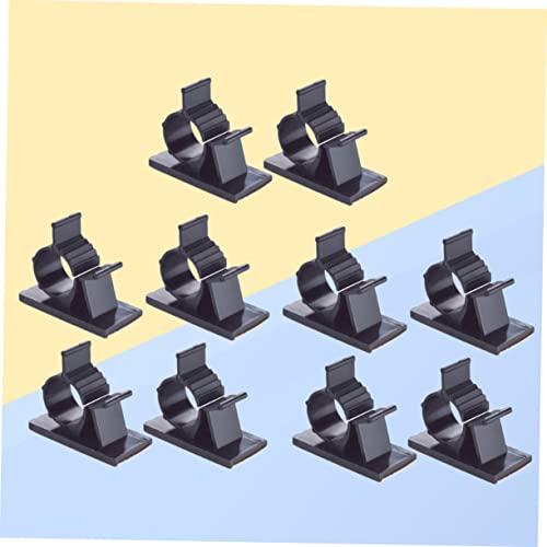 30 Clips Adhesivos para Cables de Plástico Negro | Diseño de Pegamento, Guía Cables en su Lugar, Estilo Abrazadera Ajustable miniatura 4