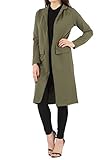  Momo&Ayat Fashions - Abrigo - Plumero - para Mujer Verde Caqui UK 10 (EUR 38)