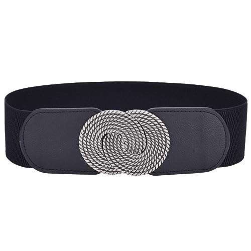 Women's Elastic Belt Wide Waistband Ladies Square Buckle3