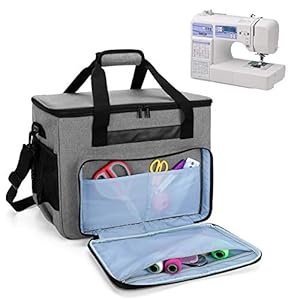 Teamoy Nähmaschinentasche, Nähmaschine Transport- und Aufbewahrungstasche für Unterwegs, Reisetasche für Nähmaschine und Andere Zubehörs, Grau