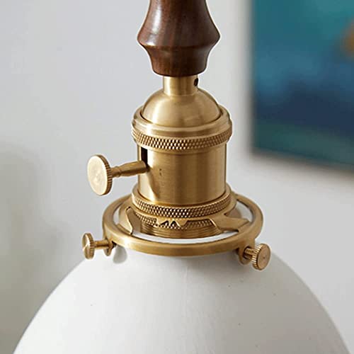 Lampe suspendue rétro en céramique blanche et lustre réglable E27