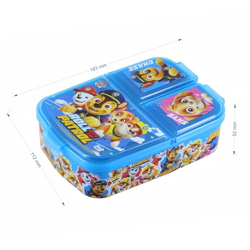 Image of SKi Homeware Trio 3 Compartment Bento Lunch /Snack Box For Your Kids' School, Picnic, Sports - For Return Gifts Or Party Favours- Paw Patrol