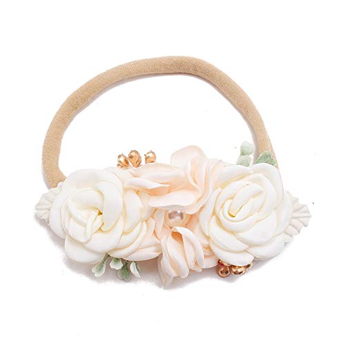 Mligril Baby Girl Flower Headbands Set-Elastic Hair Band Crown Flower Wraps For Newborn Infant Toddler 3Pcs #TOP4