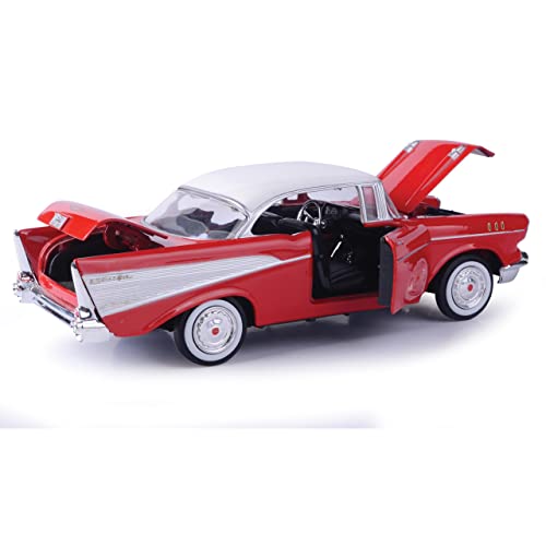 Motormax 1957 Chevy Bel Air Coupe 1/24 Rojo miniatura 3