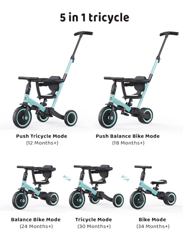 Image of newyoo TR008 5-in-1 Tricycle for Toddlers 1-3, Toddler Bike, Birthday Gift