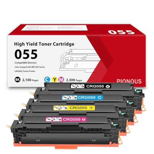 055 Toner Cartridge Set Replacement for Canon 055H CRG-055 Toner | Compatible with imageCLASS MF743Cdw, MF741Cdw, LBP664Cdw, MF745Cdw, MF746Cdw Printer(4-Pack, Black, Yellow, Cyan, Magenta)