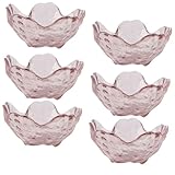 Genérico Juego de 6 Platos de Cristal Forma de Flor Color Púrpura Translúcido para Salsas Aperitivos y Frutas Vajilla Japonesa para Cocina Comedor y Eventos