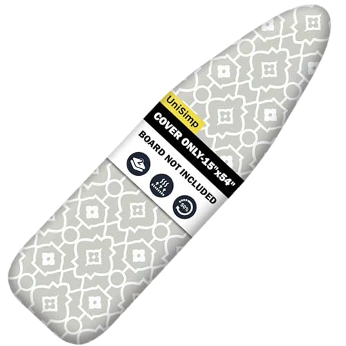 UniSimp Ironing Board Cover and Pad 15'x54' Extra Thick Natural Cotton, Scorch and Stain Resistant...