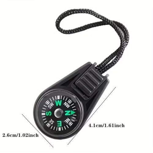 5 Pcs Mini Survival Compass with Lanyard, Waterproof Pocket Compass for Hiking, Camping, Backpacking, Outdoor Emergency Navigation Tool miniatura 7