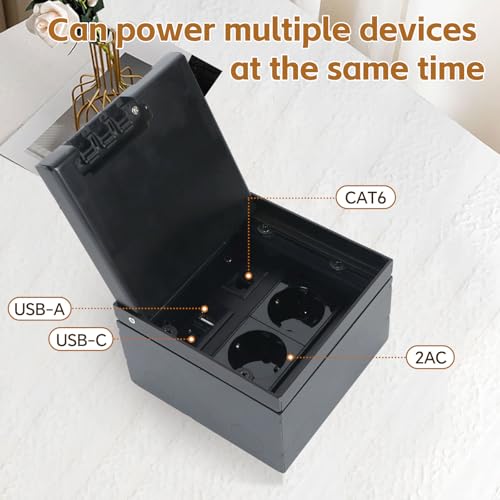 Enchufe de suelo multiusos resistente al agua para eliminar cables sueltos y tropezones 3