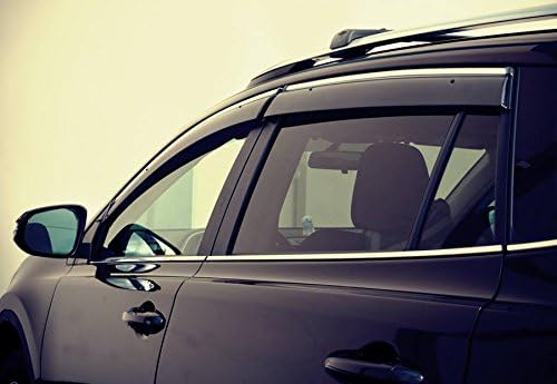 WellVisors Window Visors Wind Deflectors Compatible with Toyota 2013-2018 RAV4 with Chrome Trim Rain Guards 3-847TY014