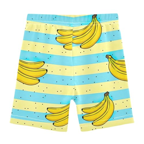 Under Skirt Shorts Floral Cotton Toddler Girls Biker Shorts 4t Kids Clothing Yellow Banana Stripes2