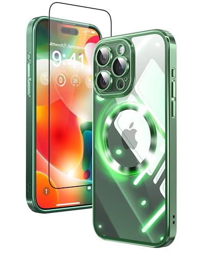 Coque compatible MagSafe iPhone 16 Pro antichoc transparente avec vitre de protection
