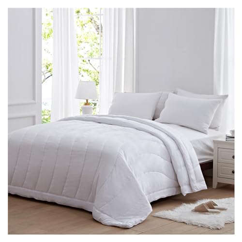Edredón Queen de microfibra reversible y ligero de color sólido para cama 3